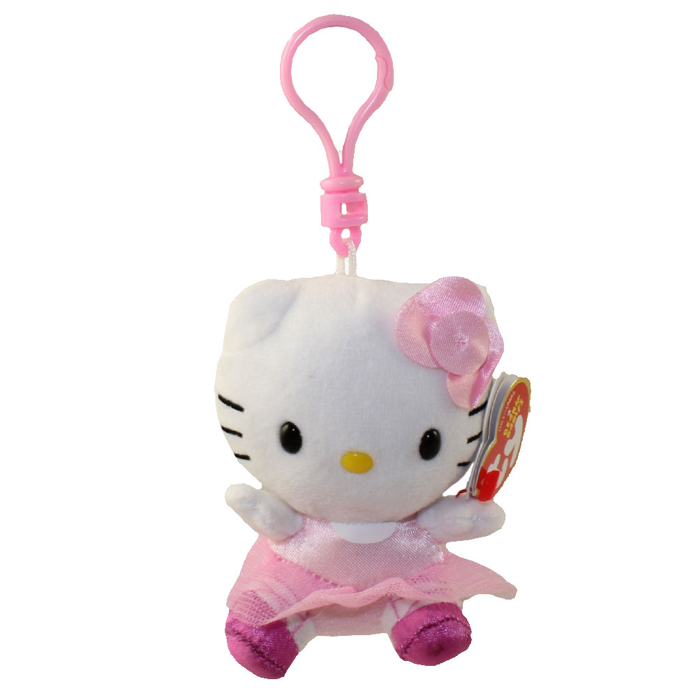 TY Beanie Baby - HELLO KITTY (BALLERINA) ( Plastic Key Clip ) (3 inch)