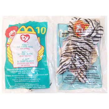 TY McDonald's Teenie Beanie - #10 BLIZZARD the White Tiger (2000) (4.5 inch)