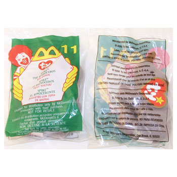 TY McDonald's Teenie Beanie #11 SPIKE the Rhino (2000) inch