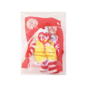 TY McDonald's Teenie Beanie - #6 RONALD McDONALD the Bear (2004) (4.5 inch)