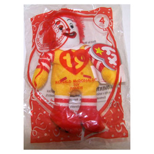 TY McDonald's Teenie Beanie - #4 RONALD MCDONALD (2009) (4.5 inch)