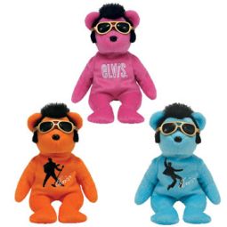 TY Beanie Babies - ELVIS Bears (Set of 3 - Blue Beanie Shoes, Beanie House Rock & Bearning Love)
