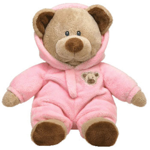 TY Pluffies - BABY BEAR PINK (with Hooded PJ's - 10.5 inch)