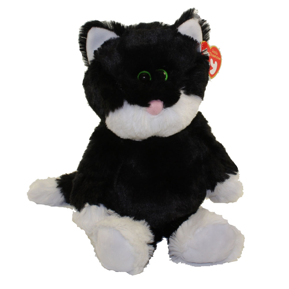 TY Attic Treasures - BESSIE the Black & White Cat (Medium Size - 12 inch)