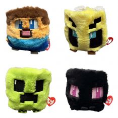 TY Beanie Bouncers - SET OF 4 MINECRAFT [Steve, Creeper, Enderman & Bee](3 inch)