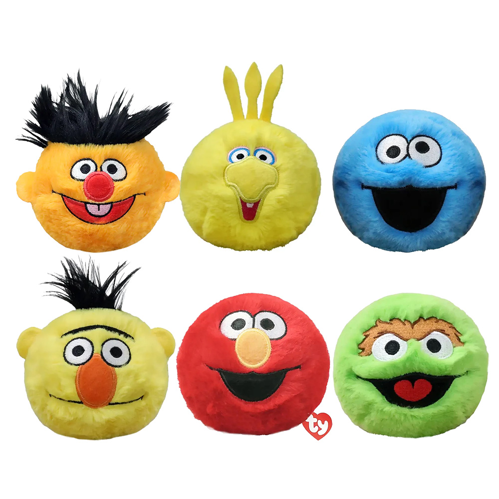 TY Beanie Bouncers - SET of 6 SESAME STREET (Elmo, Bert, Ernie +3) (3 inch)