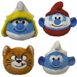 TY Beanie Bouncers - SET of 4 SMURFS (Papa, Azrael, Smurfette +) (3 inch)(Pre-Order ships Spring)