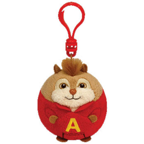 TY Beanie Ballz - ALVIN the Chipmunk (Plastic Key Clip - 2.5 inch)