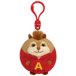 TY Beanie Ballz - ALVIN the Chipmunk (Plastic Key Clip - 2.5 inch)