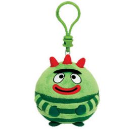 TY Beanie Baby Ballz IRON MAN Plastic Key Clip 2.5 inch Ball Plush 