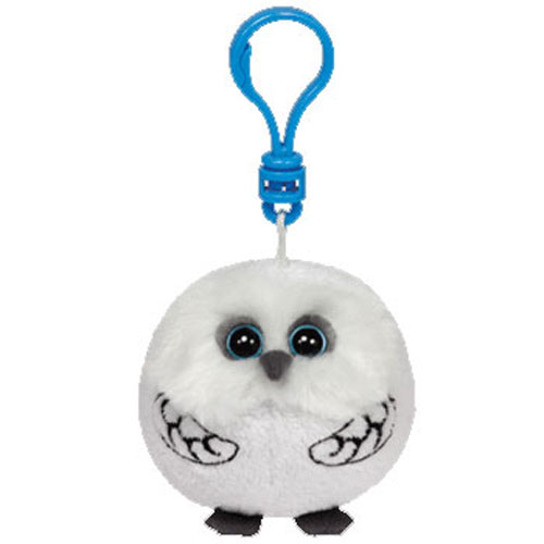 TY Beanie Ballz - HOOTS the White Owl (Plastic Key Clip - 2.5 inch)