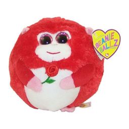 TY Beanie Ballz - IN LOVE the Red Monkey (Regular Size - 5 inch)