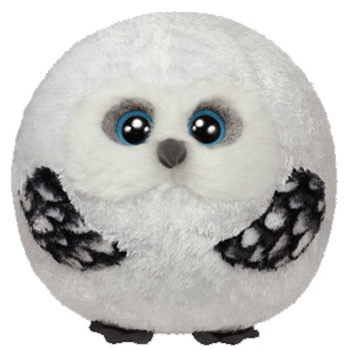 TY Beanie Ballz - HOOTS the White Owl (Medium Size - 8 inch)