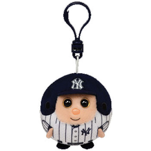 TY MLB Beanie Ballz - NEW YORK YANKEES (Plastic Key Clip - 2.5 inch)