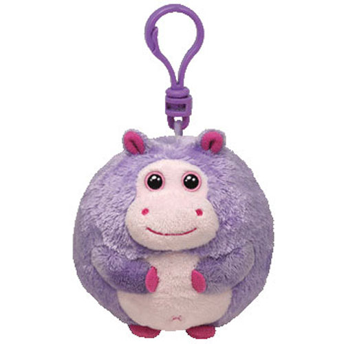 TY Beanie Ballz - DEWDROP the Purple Hippo (Plastic Key Clip - 2.5 inch)
