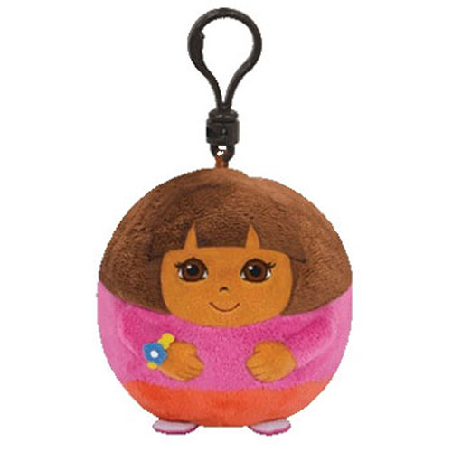 TY Beanie Ballz - DORA the Explorer (Plastic Key Clip - 2.5 inch)