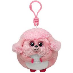 TY Beanie Ballz - LOVEY the Pink Poodle (Plastic Key Clip - 2.5 inch)
