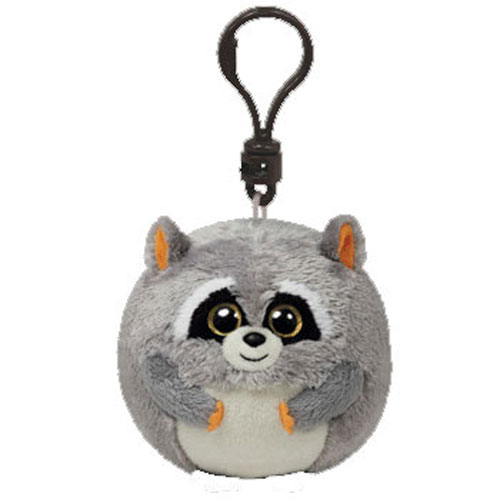 TY Beanie Ballz - MISCHIEF the Raccoon (Plastic Key Clip - 2.5 inch)