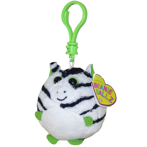 TY Beanie Ballz - OASIS the Zebra (Plastic Key Clip - 2.5 inch)