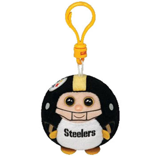 TY NFL Beanie Ballz - PITTSBURGH STEELERS (Plastic Key Clip - 2.5 inch)