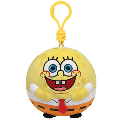 TY Beanie Ballz - SPONGEBOB SQUAREPANTS (Plastic Key Clip - 2.5 inch)