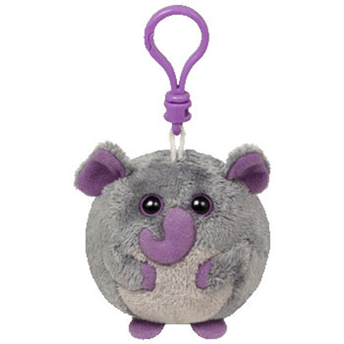 TY Beanie Ballz - THUNDER the Elephant (Plastic Key Clip - 2.5 inch)