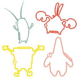 TY Beanie Bandz - Shaped Bands - SPONGEBOB Collection ( 12 pack )