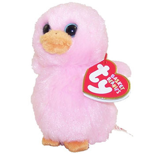 TY Basket Beanie Baby - SPRINGY the Pink Chick (4 inch)