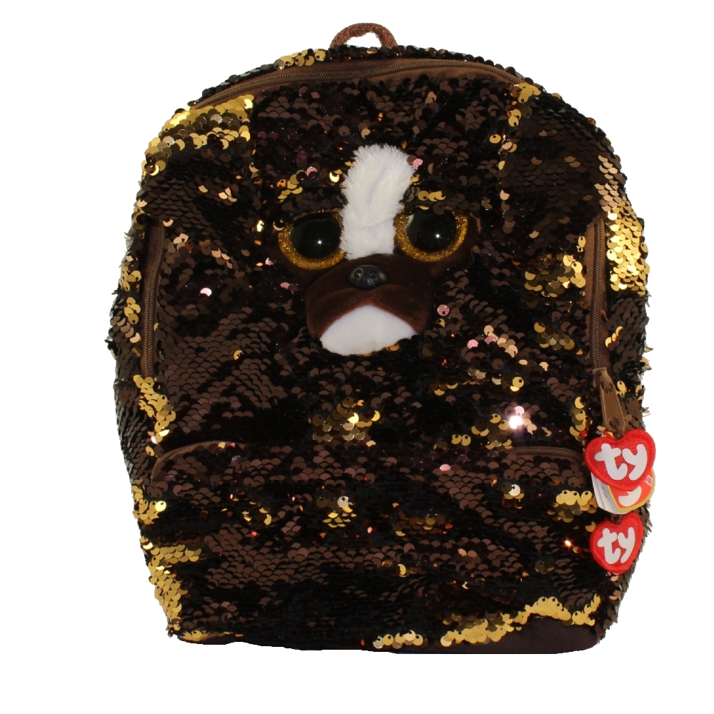 TY Fashion Flippy Sequin Backpack - BRUTUS the Dog (13 inch)