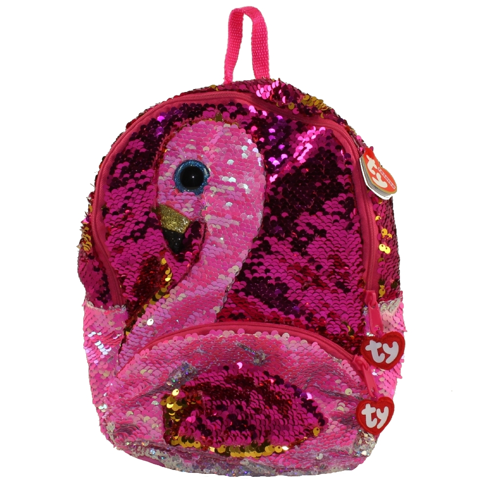TY Fashion Flippy Sequin Backpack - GILDA the Flamingo (12 inch) *V2 - New Style*