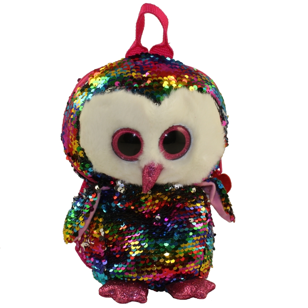 TY Fashion Flippy Sequin Backpack - OWEN the Owl (13 inch)
