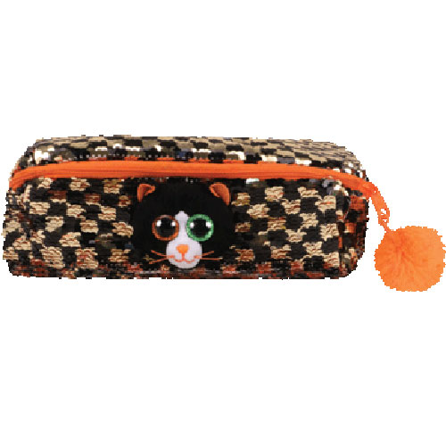TY Fashion Flippy Sequin Pencil Bag - SHADOW the Cat (8 inch)