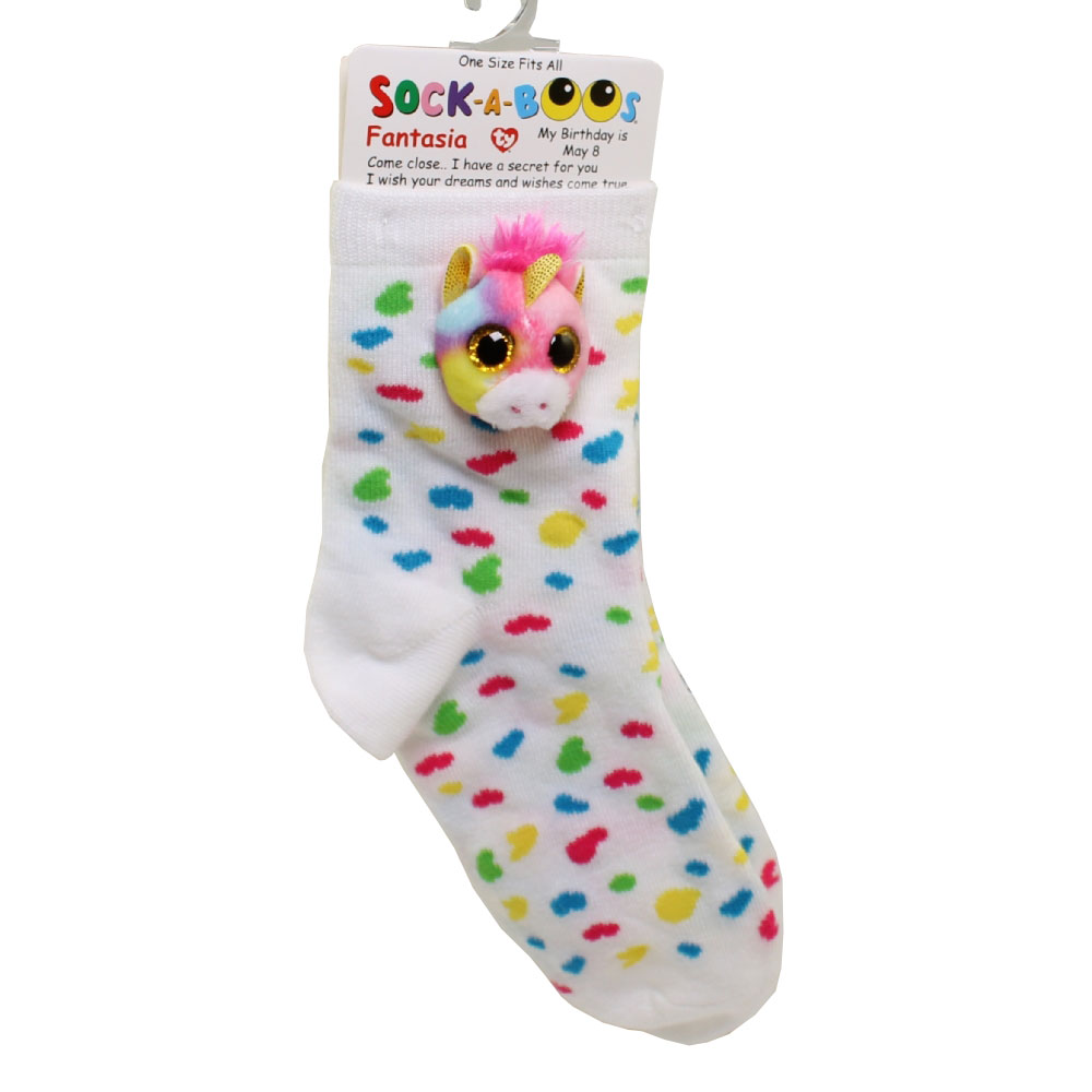 TY Fashion - Sock-A-Boos - FANTASIA the Unicorn (1 size fits all Socks)