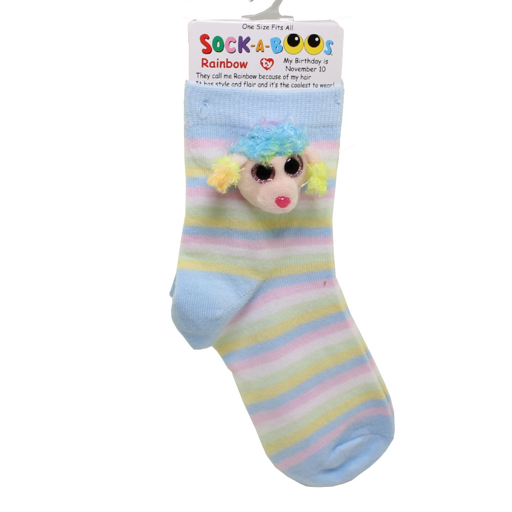 TY Fashion - Sock-A-Boos - RAINBOW the Dog (1 size fits all Socks)