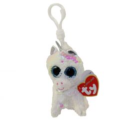 TY Flippables Sequin Plush - DIAMOND the Unicorn (Plastic Key Clip - 3.5 inch)