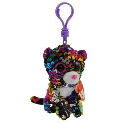 TY Flippables Sequin Plush - DOTTY the Leopard (Plastic Key Clip - 3.5 inch)
