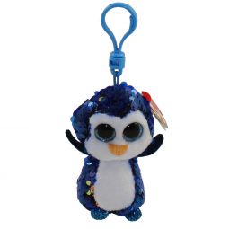 TY Flippables Sequin Plush - PAYTON the Penguin (Plastic Key Clip - 3.5 inch)