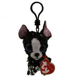 TY Flippables Sequin Plush - PORTIA the Terrier Dog (Plastic Key Clip - 3.5 inch)
