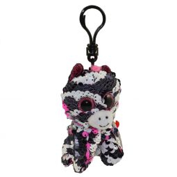 TY Flippables Sequin Plush - ZOEY the Zebra (Plastic Key Clip - 3.5 inch)