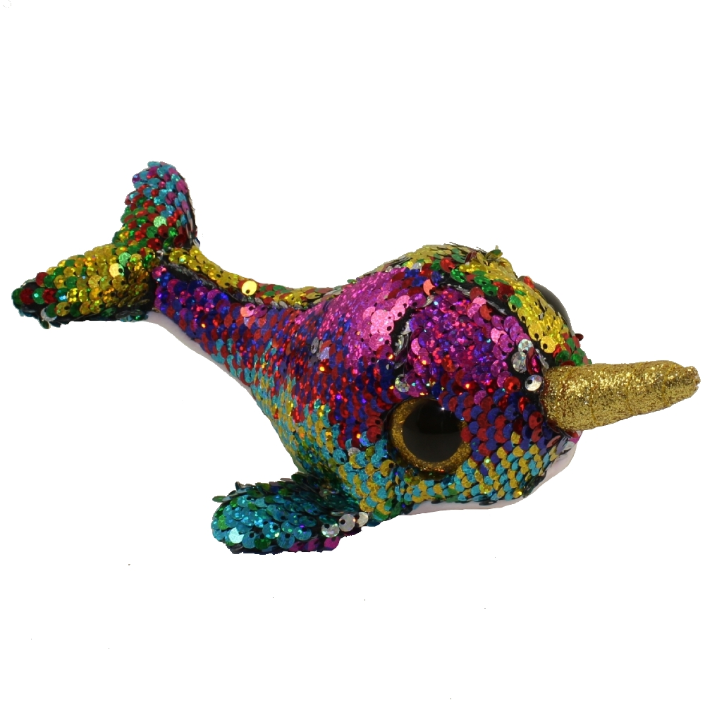 TY Flippables Sequin Plush - CALYPSO the Narwhal (Regular Size - 6 inch)