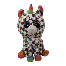 TY Flippables Sequin Plush - COSMO the Checkered Unicorn (Regular Size - 6 inch)