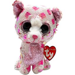 TY Flippables Sequin Plush - CUPID the Cat w/ Heart in Mouth (Regular Size - 6 inch)