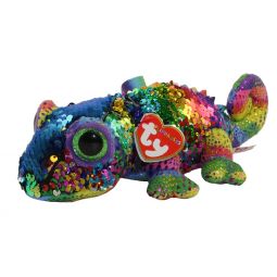 TY Flippables Sequin Plush - KARMA the Rainbow Chameleon (Regular Size - 6 inch)