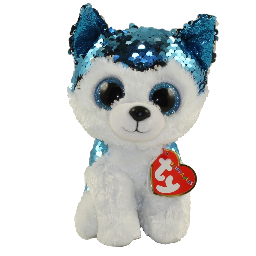 TY Flippables Sequin Plush - SLUSH the Husky (Regular Size - 6 inch)