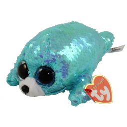 TY Flippables Sequin Plush - WAVES the Seal (Regular Size - 6 inch)