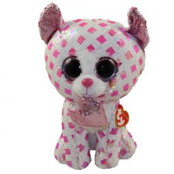 TY Flippables Sequin Plush - CUPID the Valentine's Cat w/ Heart (Medium Size - 9 inch)