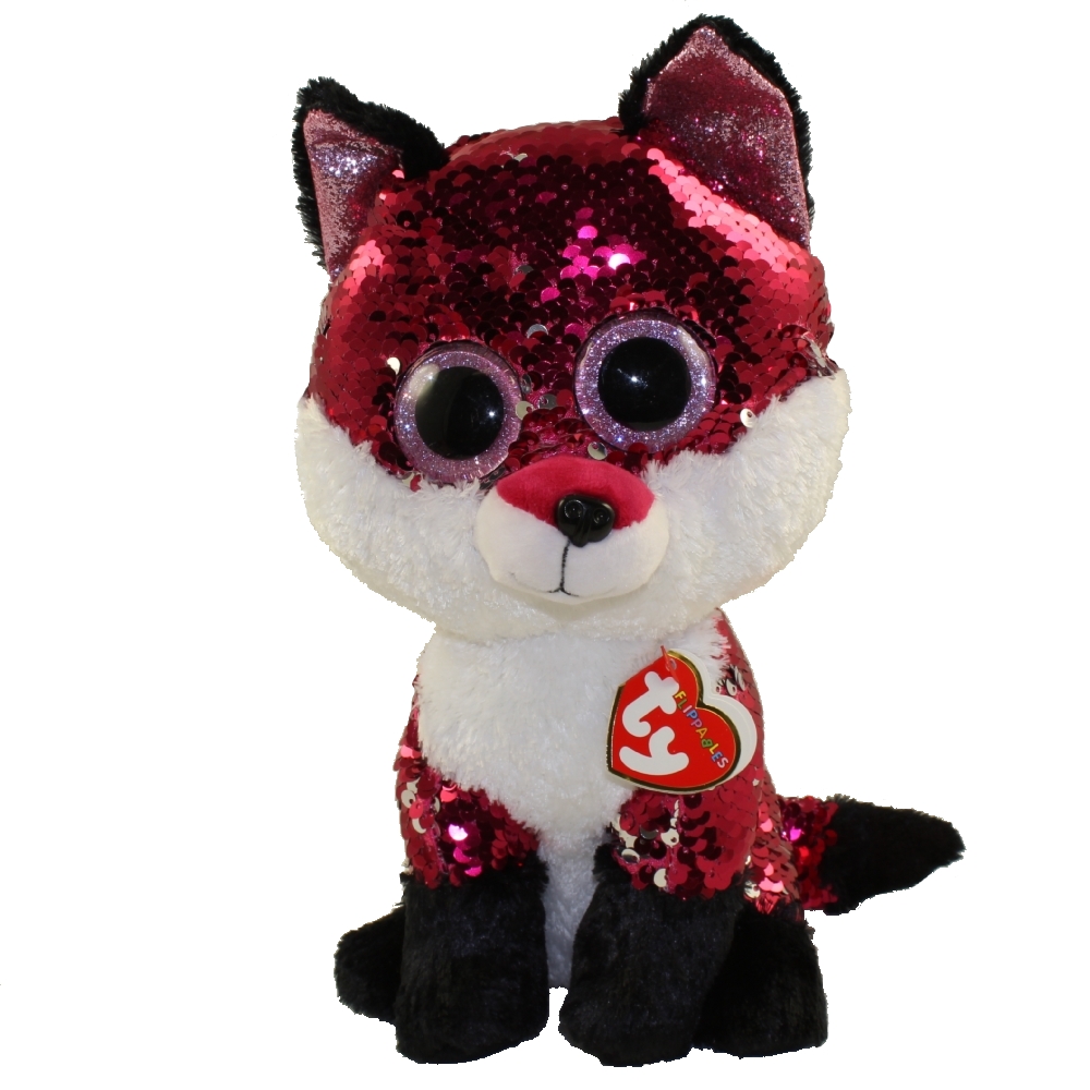 TY Flippables Sequin Plush - JEWEL the Fox (Medium Size - 10 inch)