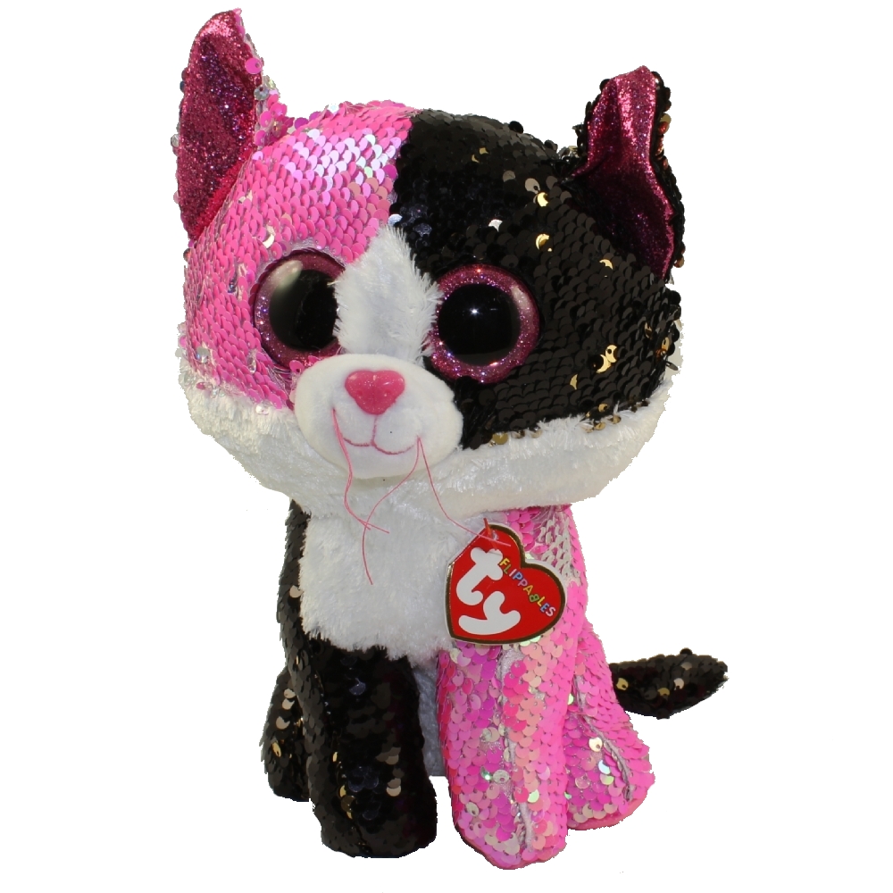 TY Flippables Sequin Plush - MALIBU the Cat (Medium Size - 10 inch)