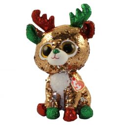 TY Flippables Sequin Plush - TEGAN the Christmas Reindeer (Medium Size - 10 inch)