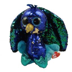 TY Flippables Sequin Plush - TYSON the Peacock (Medium Size - 9 inch)